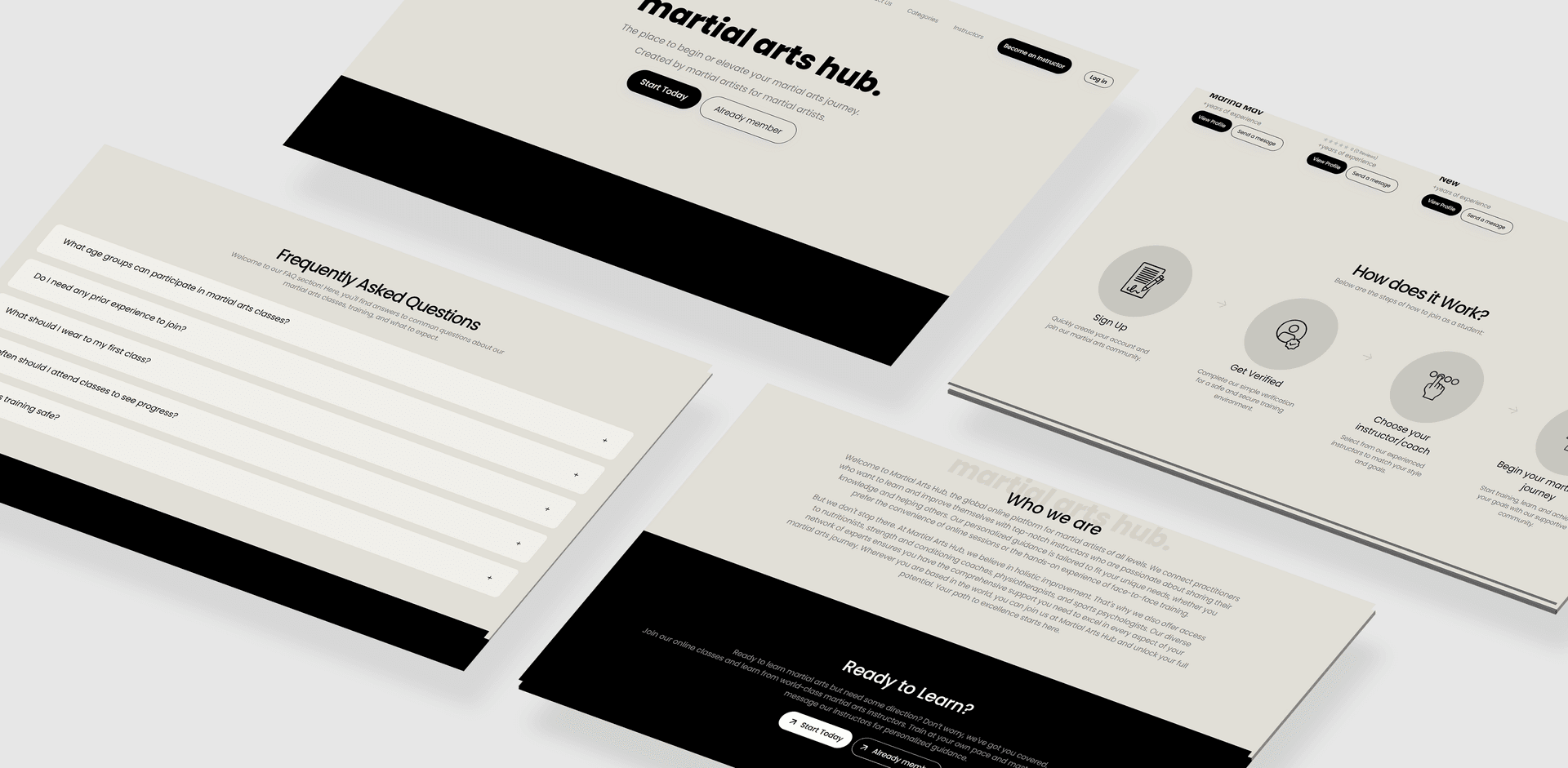 Seamlessly connect martial artists with global training resources.