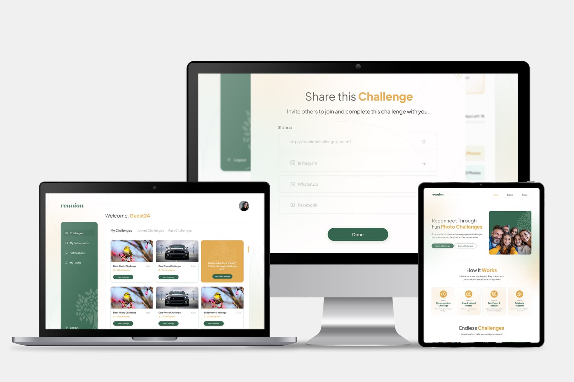 Reunion Platform – Family Photo Challenge App